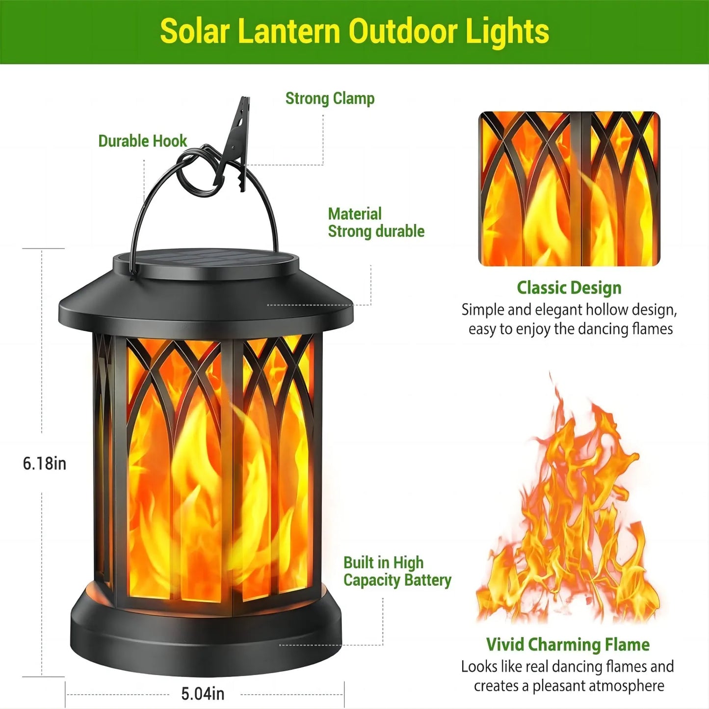 2/4 Pack Solar Powered Lanterns Yard