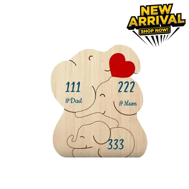 Elephant Family Wooden Puzzle Free Customization