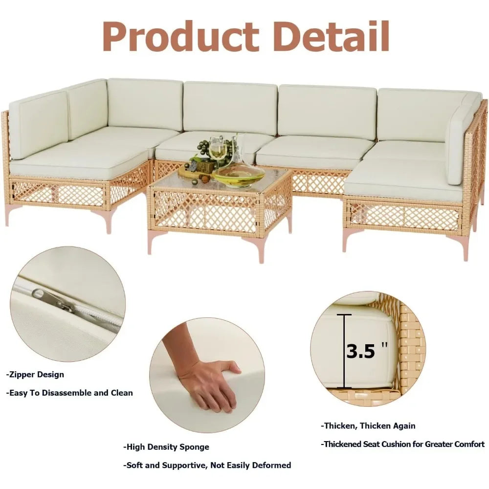 7 Piece Outdoor Patio Furniture Set
