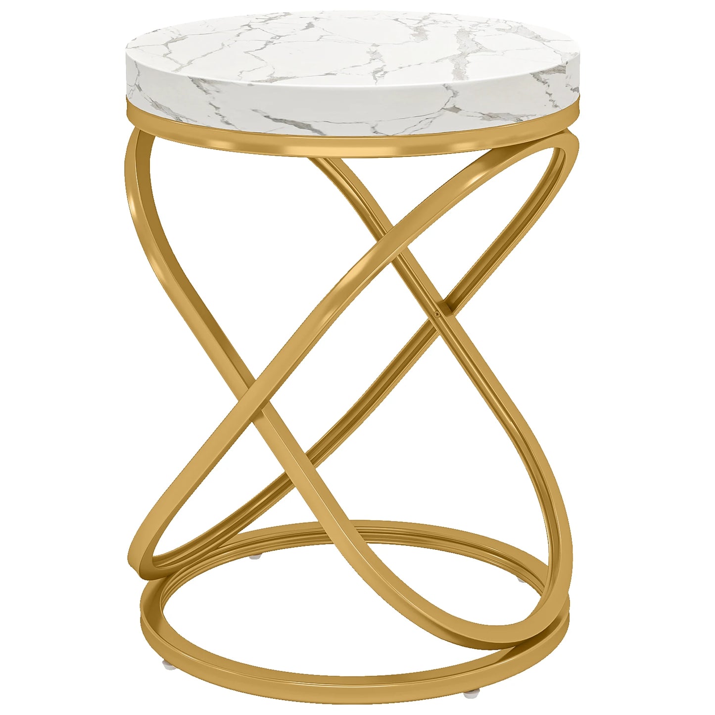 26 In White and Gold Faux Marble Top