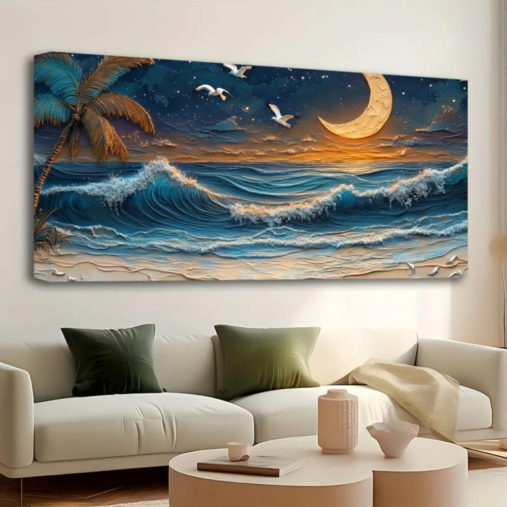 1.5" Wood Framed Beach Mural