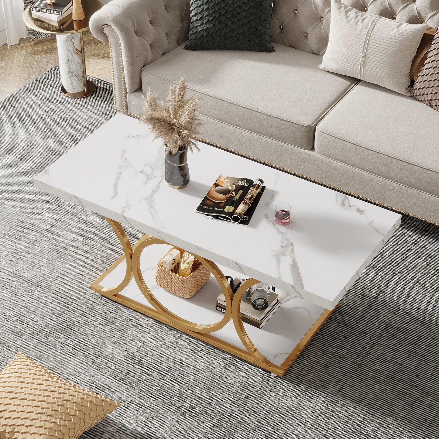 Rectangle Coffee Table, 47.24-in, Modern