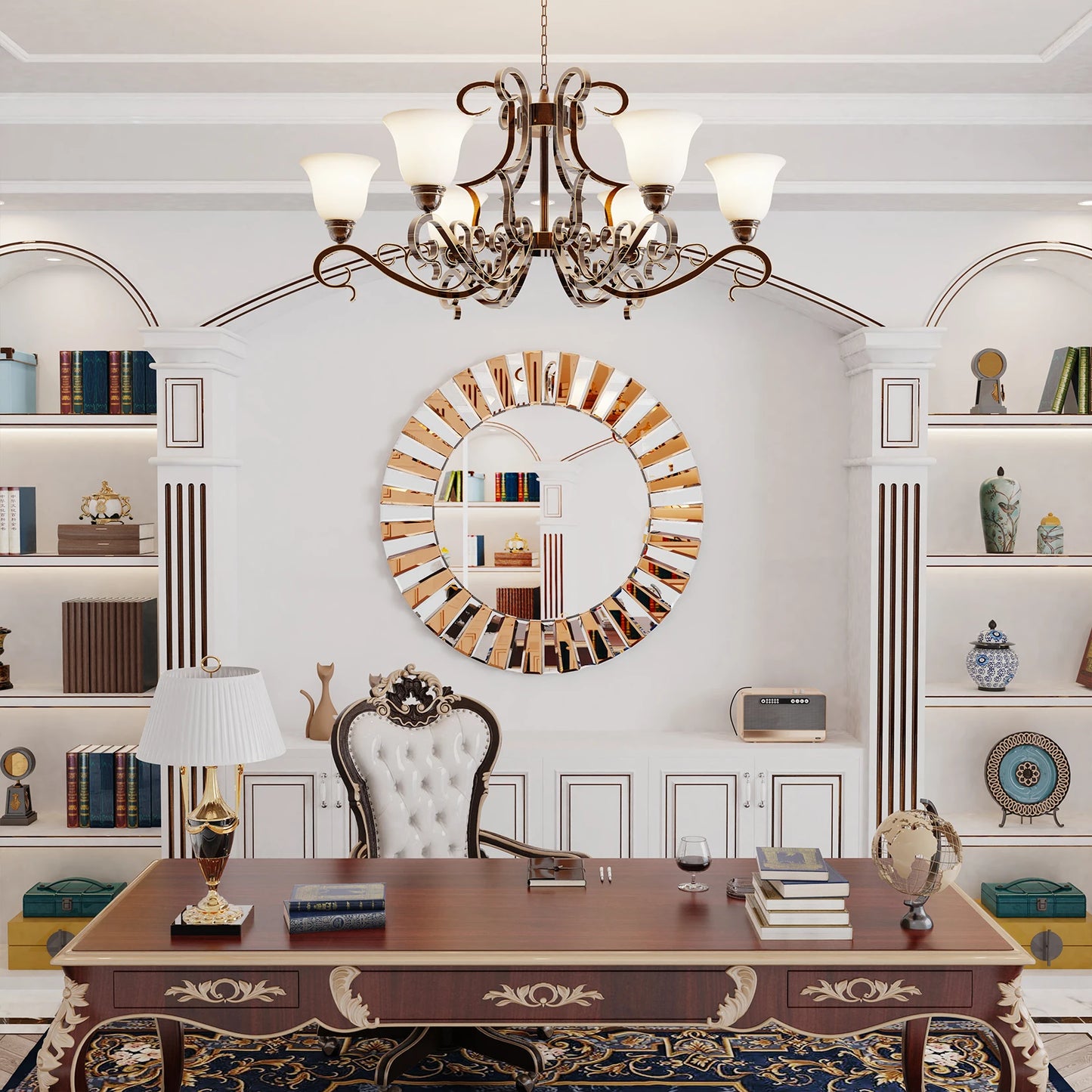 Decorative Mirror Round Sunburst Wall Mirror