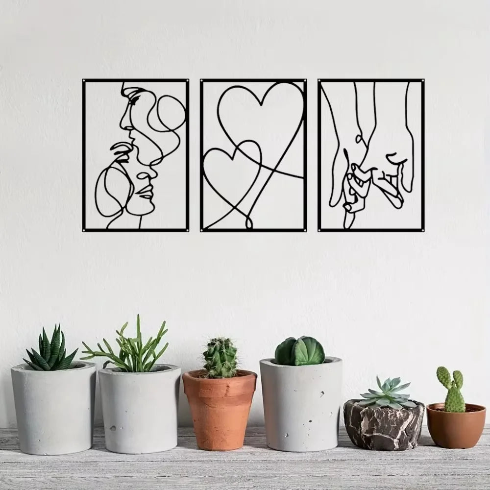 Alluring Metal Minimalist Line Wall Art
