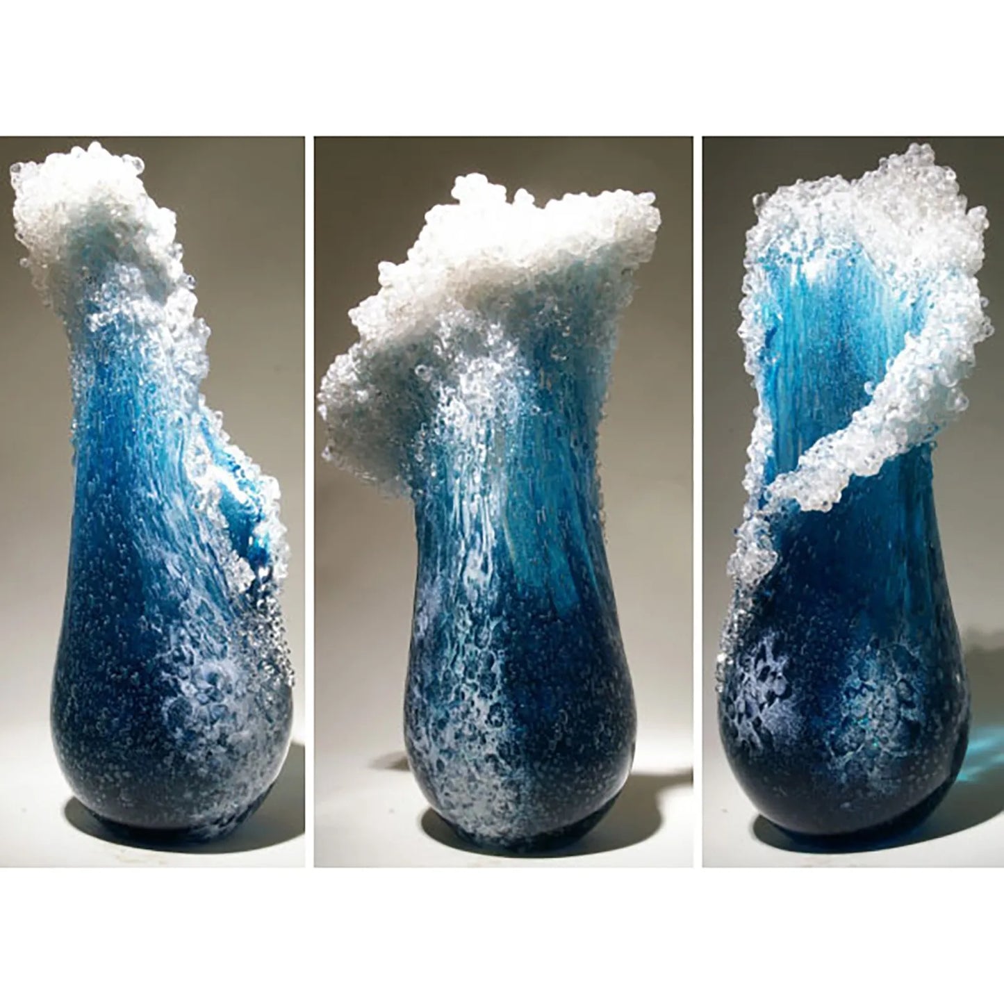 Wavy Vase Resin, Blue