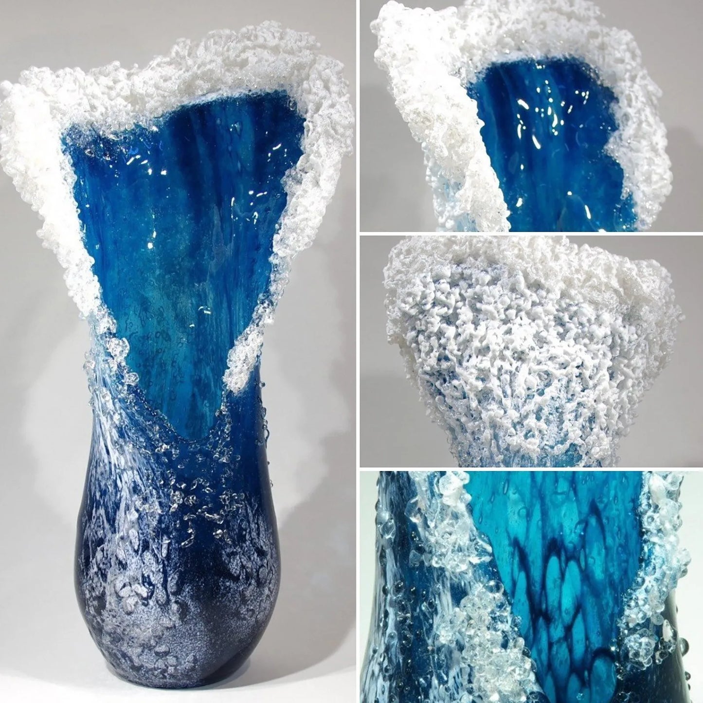 Wavy Vase Resin, Blue