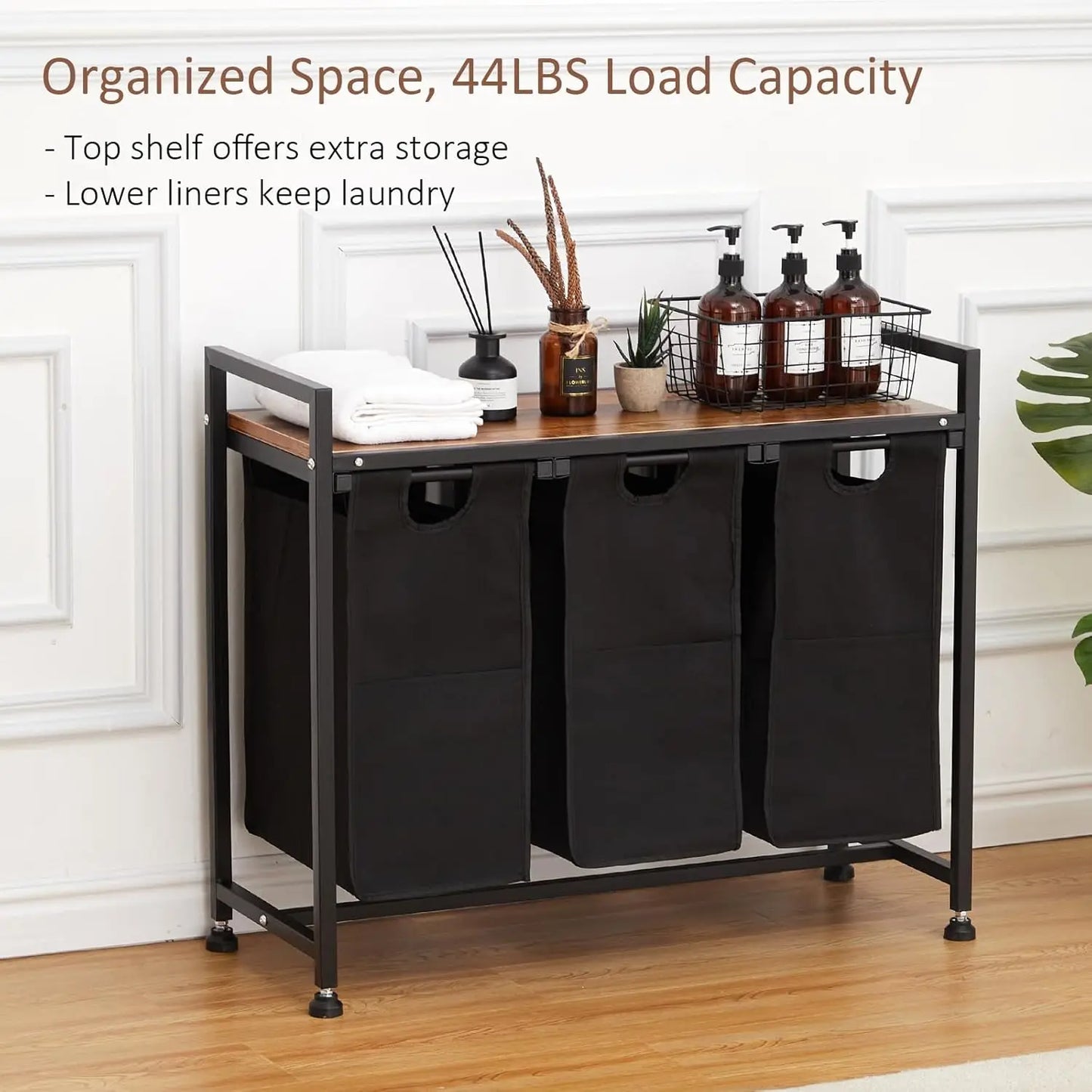 Laundry Basket Organizer with Top Shelf