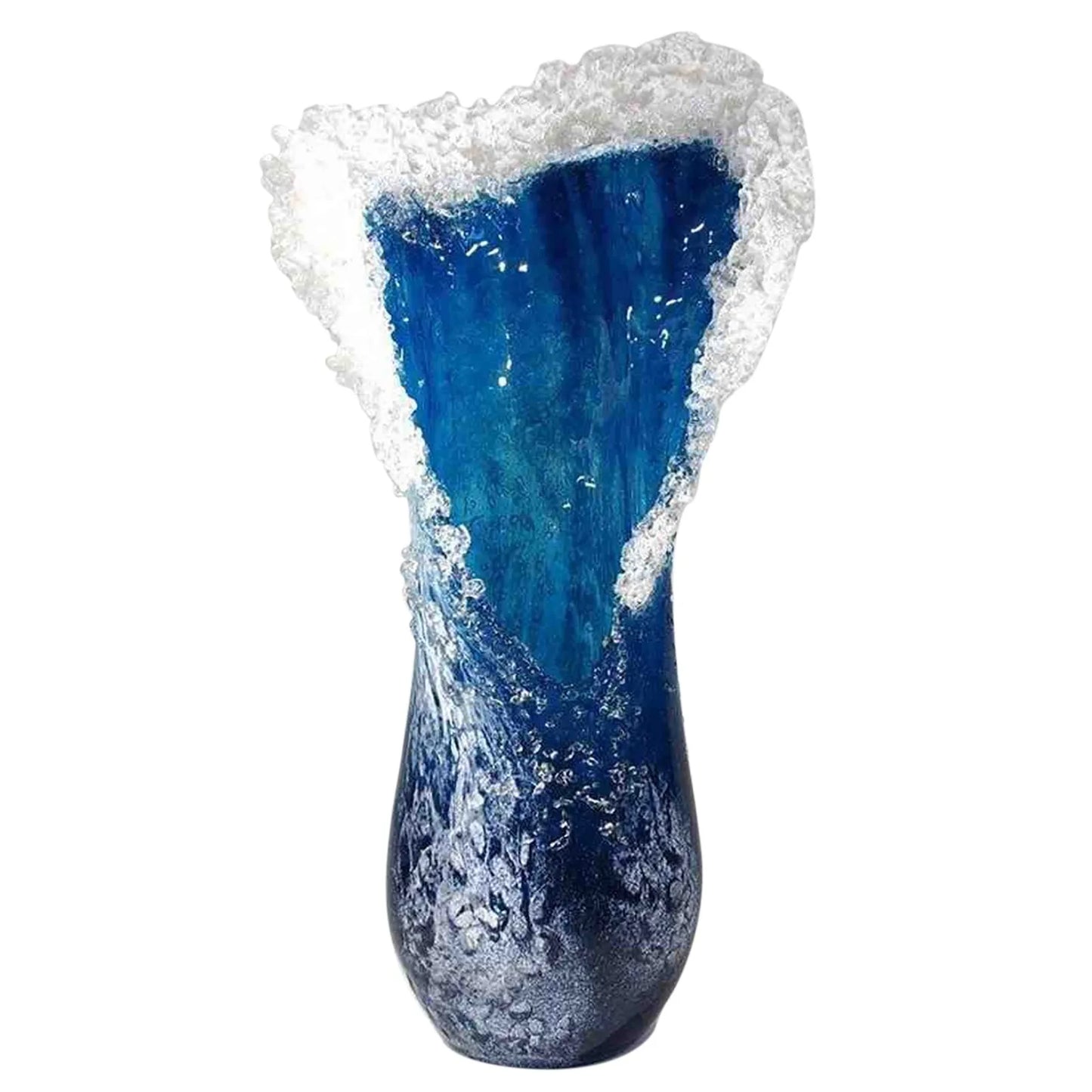Wavy Vase Resin, Blue