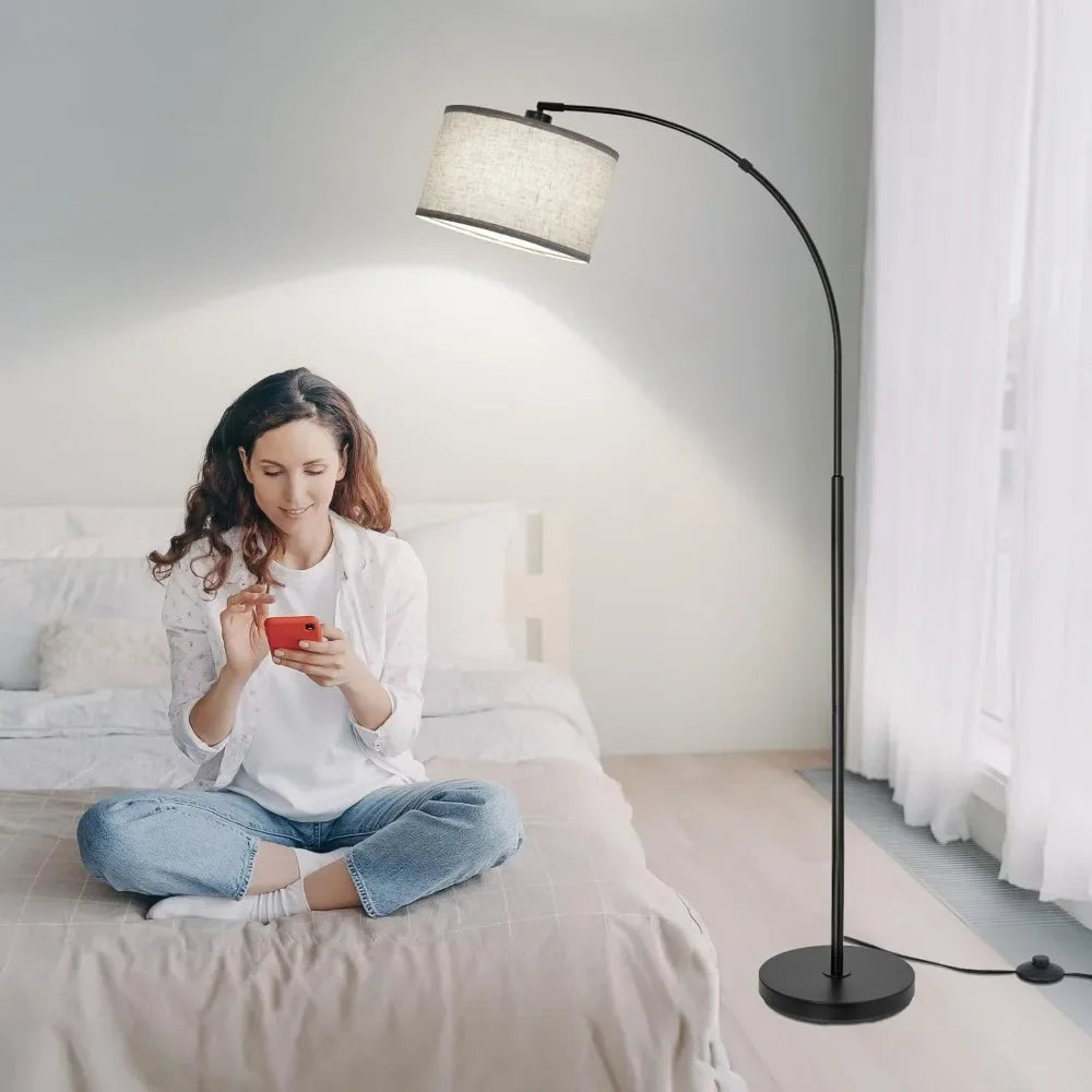 Modern Standing Lamp with Adjustable Drum Shade