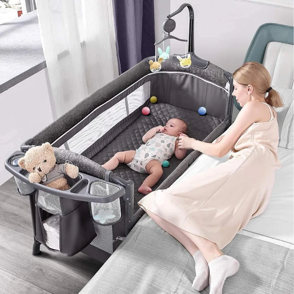 Baby Bassinet Bedside Crib, Pack and Play