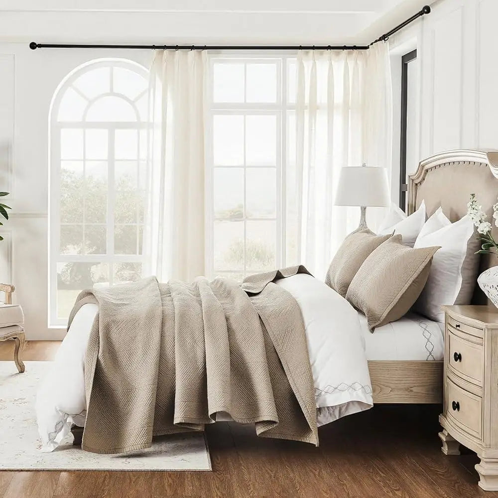 Reversible Luxury Cotton Quilt Set 3 Pieces King Quilt, Pillow Shams