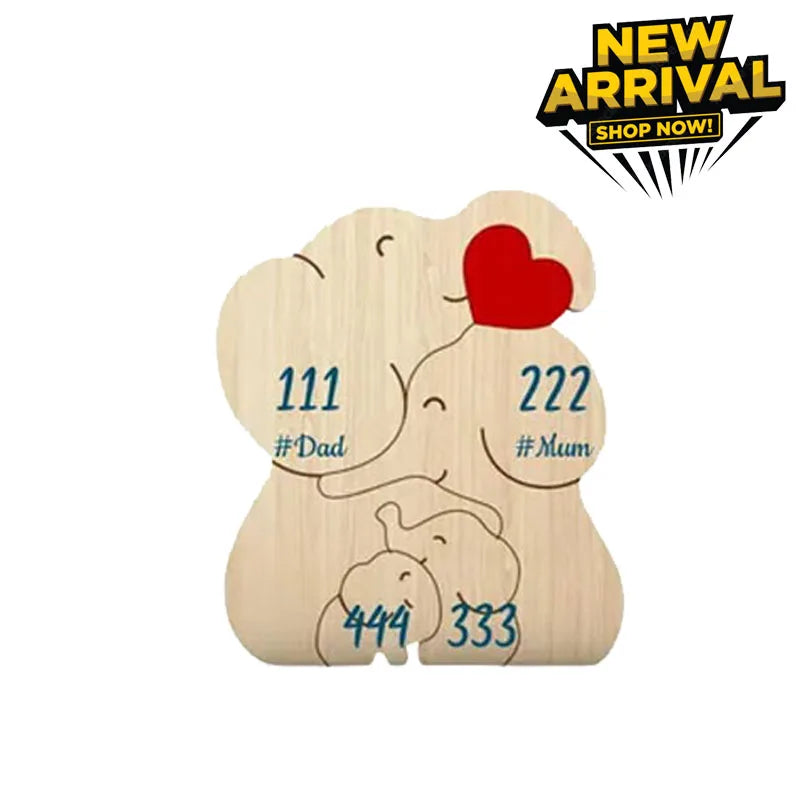 Elephant Family Wooden Puzzle Free Customization