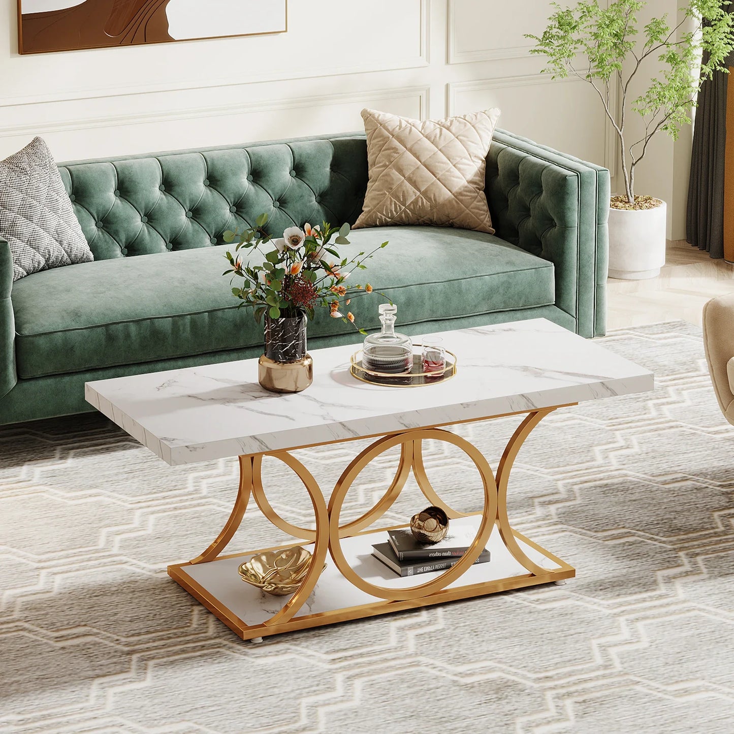 Rectangle Coffee Table, 47.24-in, Modern