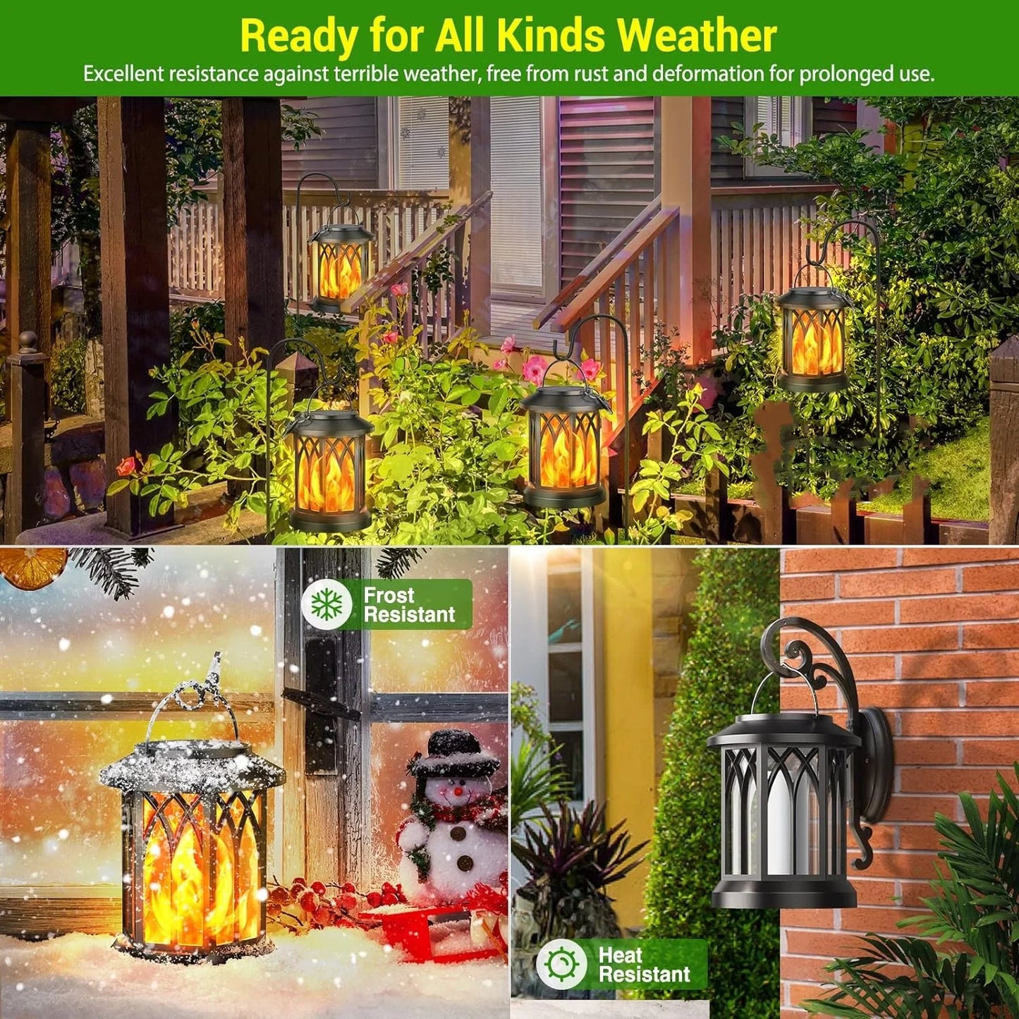 2/4 Pack Solar Powered Lanterns Yard