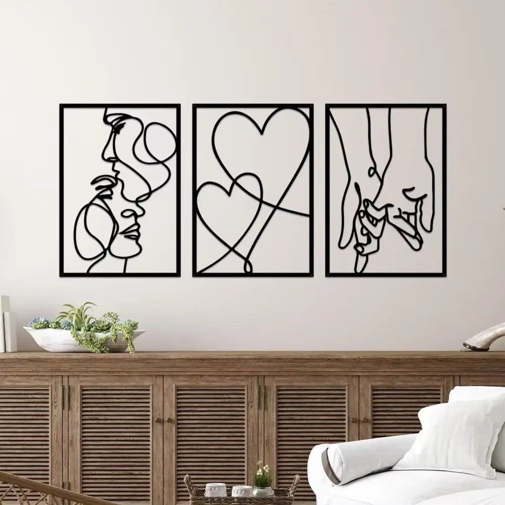 Alluring Metal Minimalist Line Wall Art