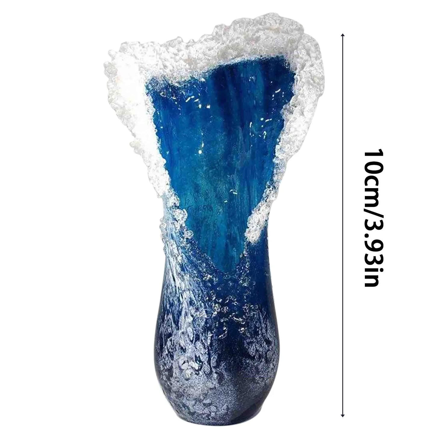 Wavy Vase Resin, Blue