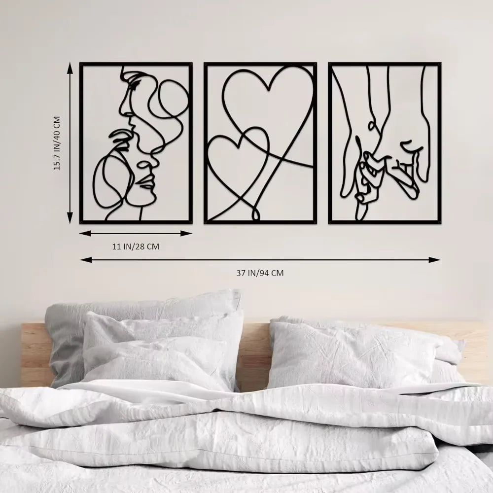 Alluring Metal Minimalist Line Wall Art