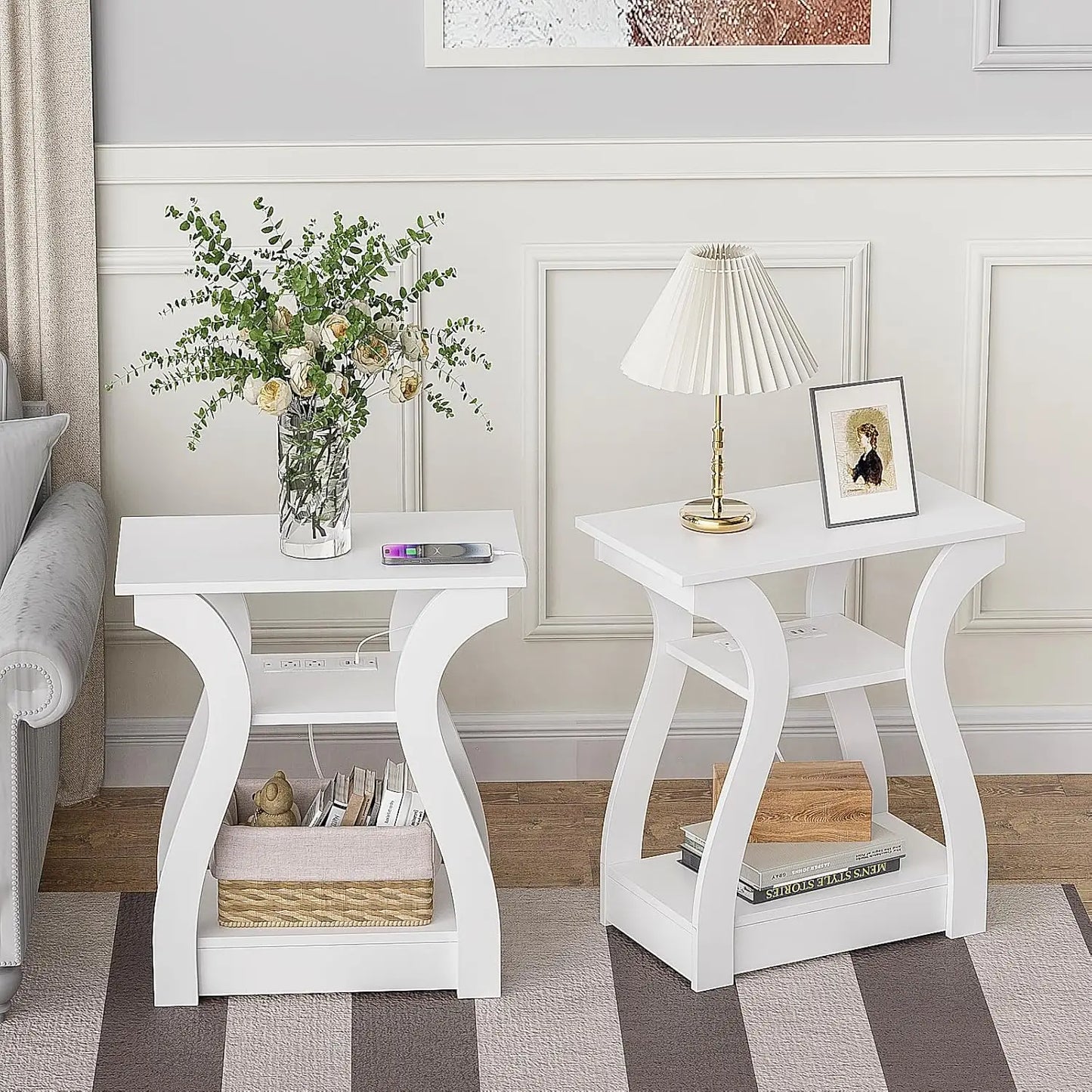 End table Set of 2, Charging Station