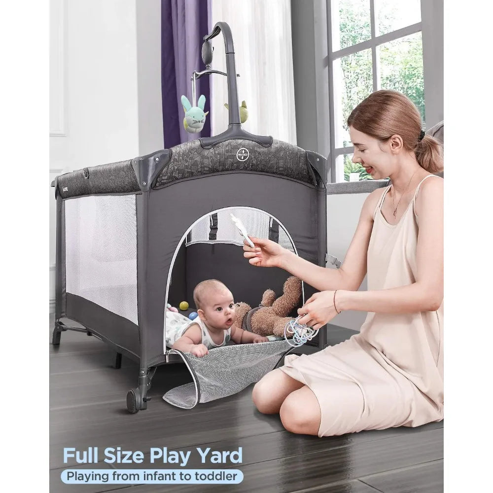 Baby Bassinet Bedside Crib, Pack and Play