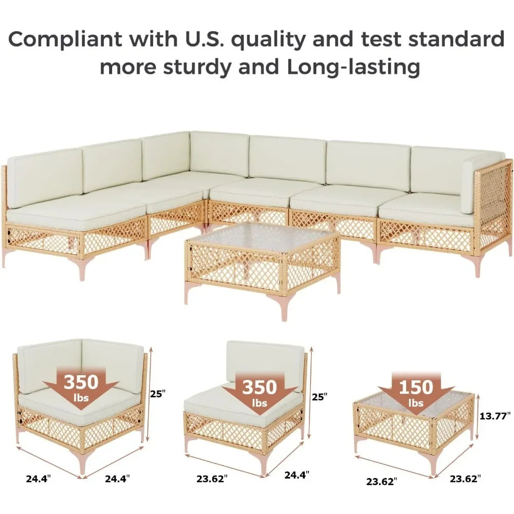 7 Piece Outdoor Patio Furniture Set