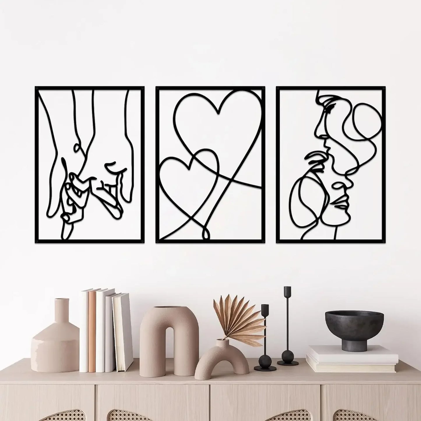 Alluring Metal Minimalist Line Wall Art