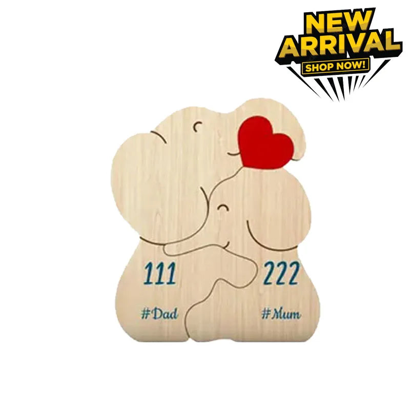 Elephant Family Wooden Puzzle Free Customization
