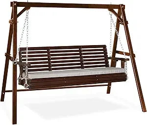 5 FT Outdoor Porch Swing with Frame Heavy Duty 880 LBS