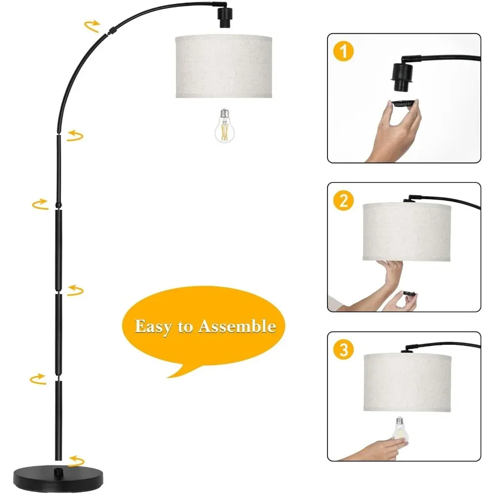 Modern Standing Lamp with Adjustable Drum Shade