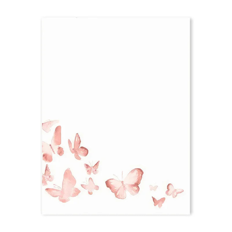 Pink Ballerina Girl Unicorn Butterfly Poster Kids Room Decorative Canvas Posters Nursery Wall Art Poster Baby Bedroom Decor