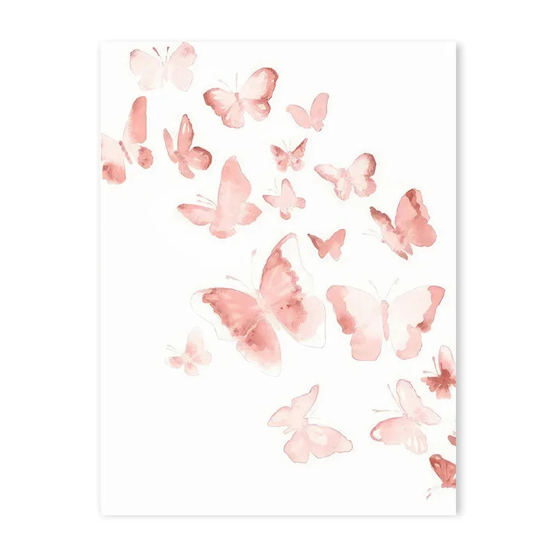 Pink Ballerina Girl Unicorn Butterfly Poster Kids Room Decorative Canvas Posters Nursery Wall Art Poster Baby Bedroom Decor