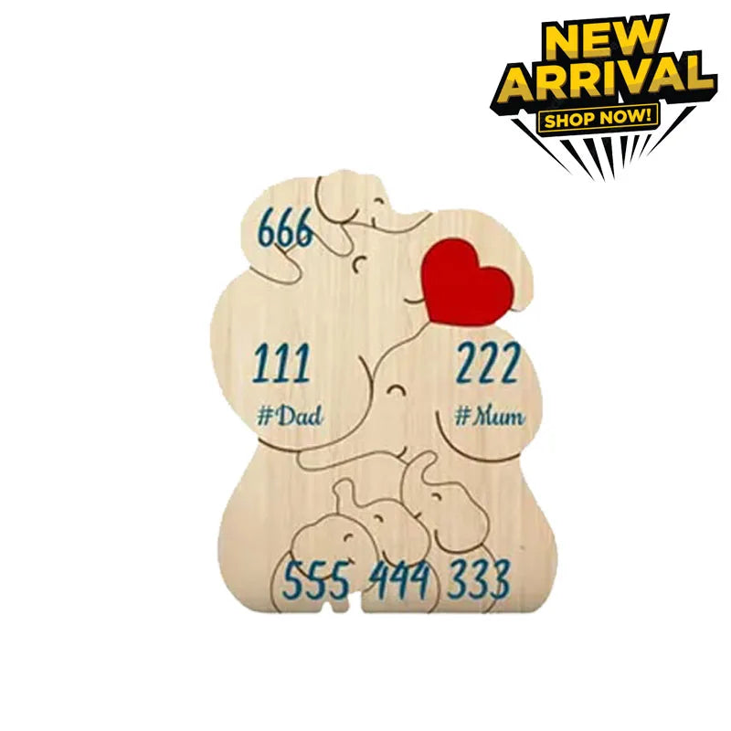 Elephant Family Wooden Puzzle Free Customization