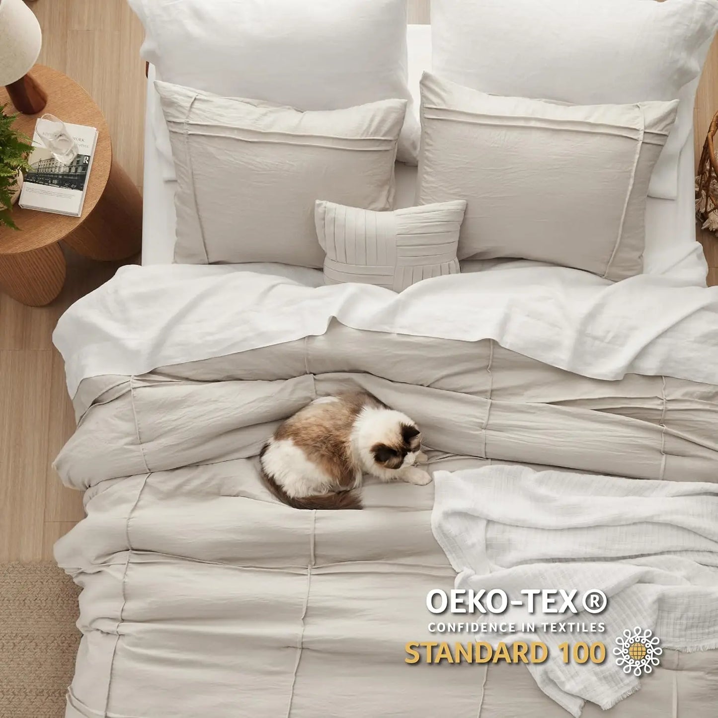 King Comforter Set - 4 Pieces Grid Pleat