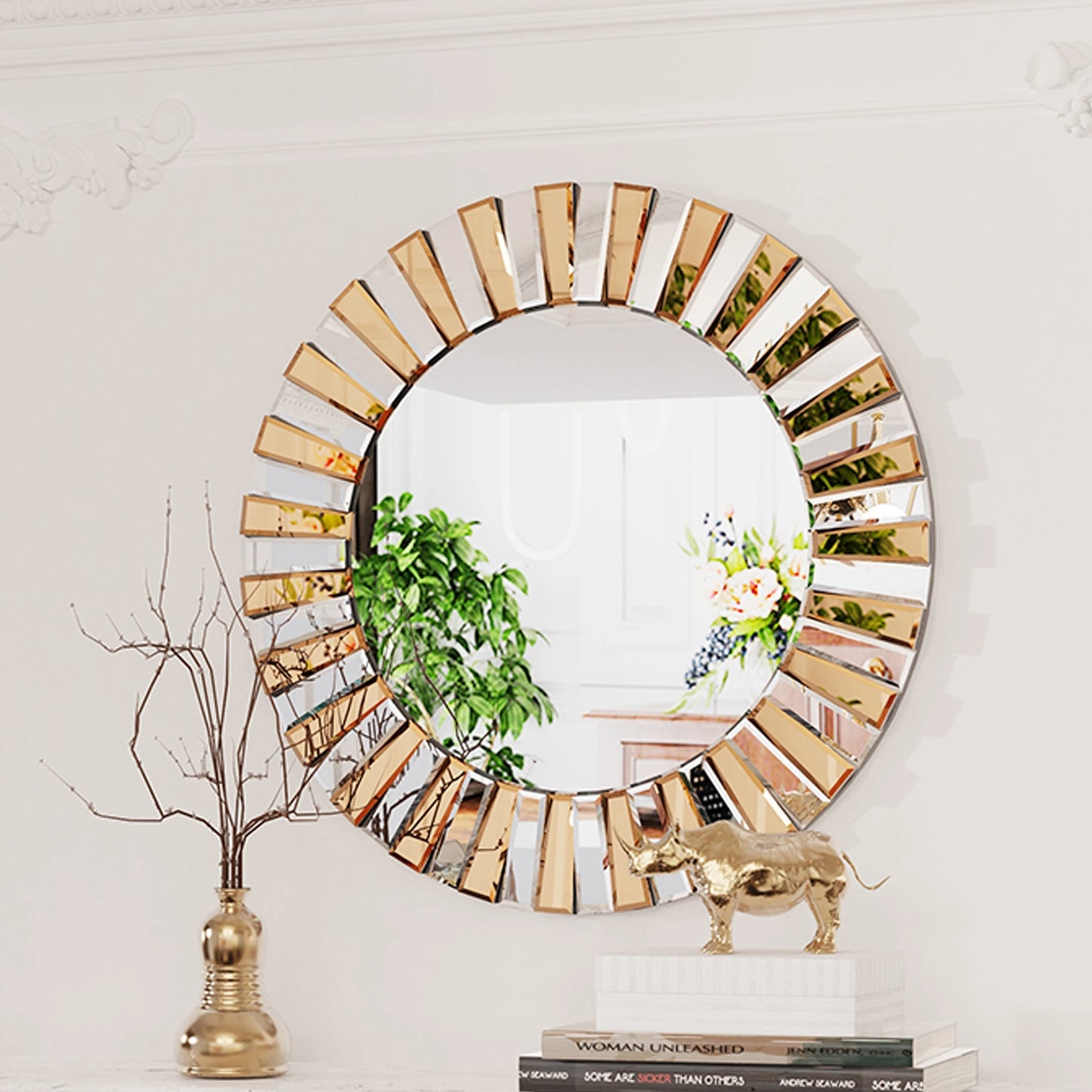 Decorative Mirror Round Sunburst Wall Mirror