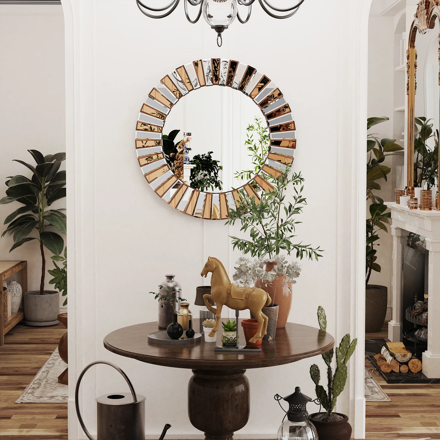 Decorative Mirror Round Sunburst Wall Mirror