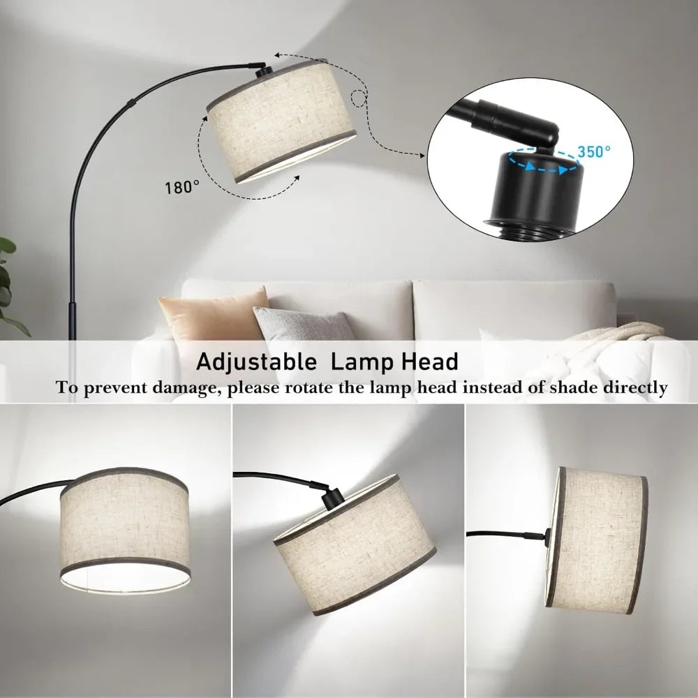 Modern Standing Lamp with Adjustable Drum Shade
