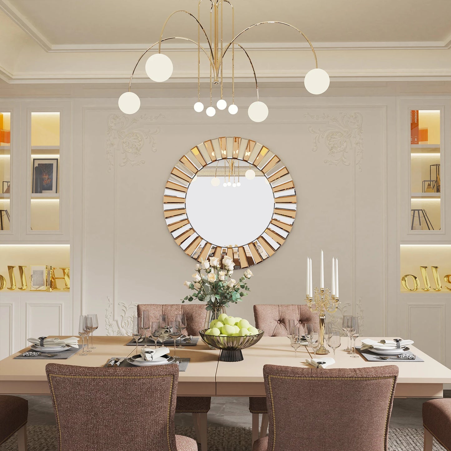 Decorative Mirror Round Sunburst Wall Mirror