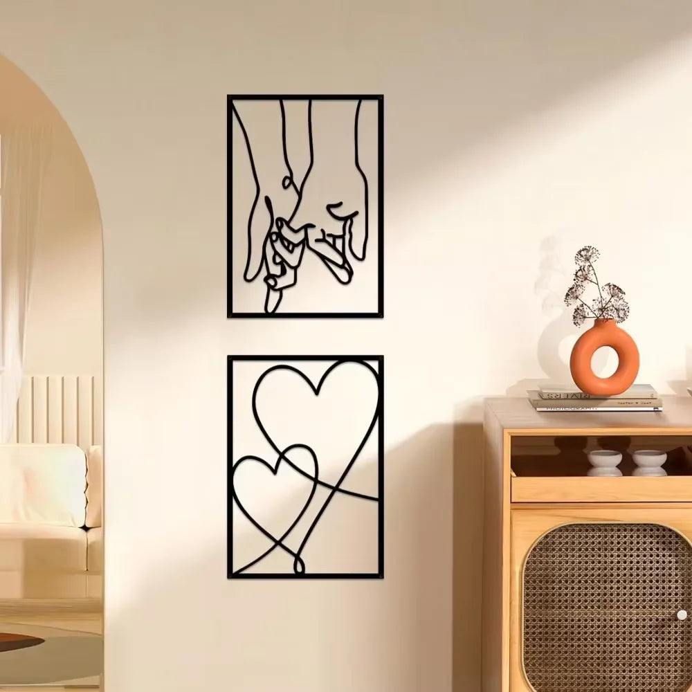 Alluring Metal Minimalist Line Wall Art