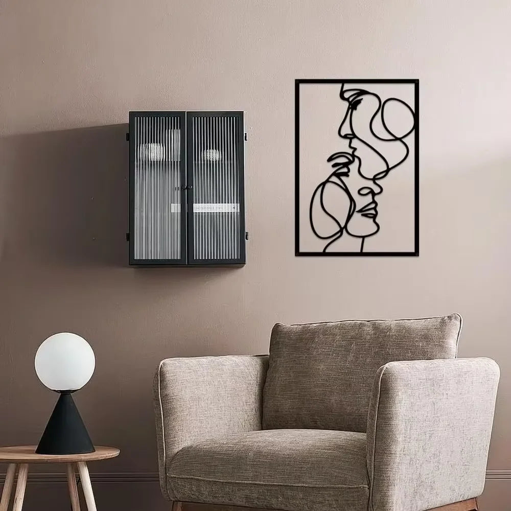 Alluring Metal Minimalist Line Wall Art