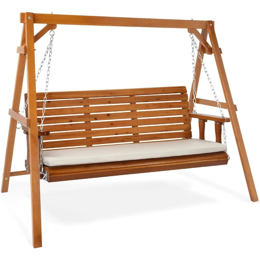 5 FT Outdoor Porch Swing with Frame Heavy Duty 880 LBS