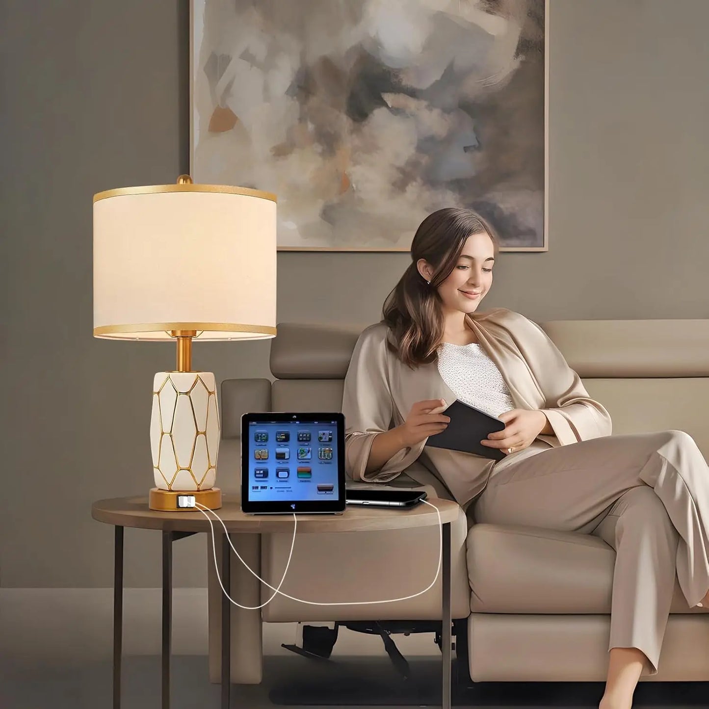 Touch Control Ceramic Table Lamps
