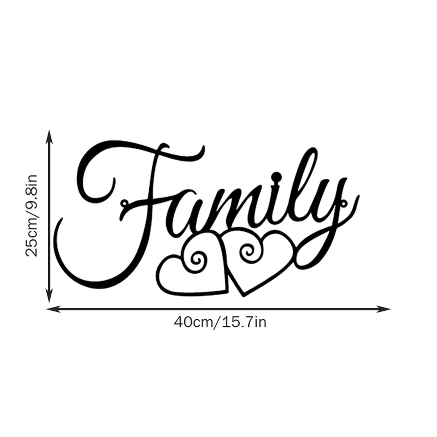 1pc Family Letter Metal Wall Hanging,, 15.75"x7.87"