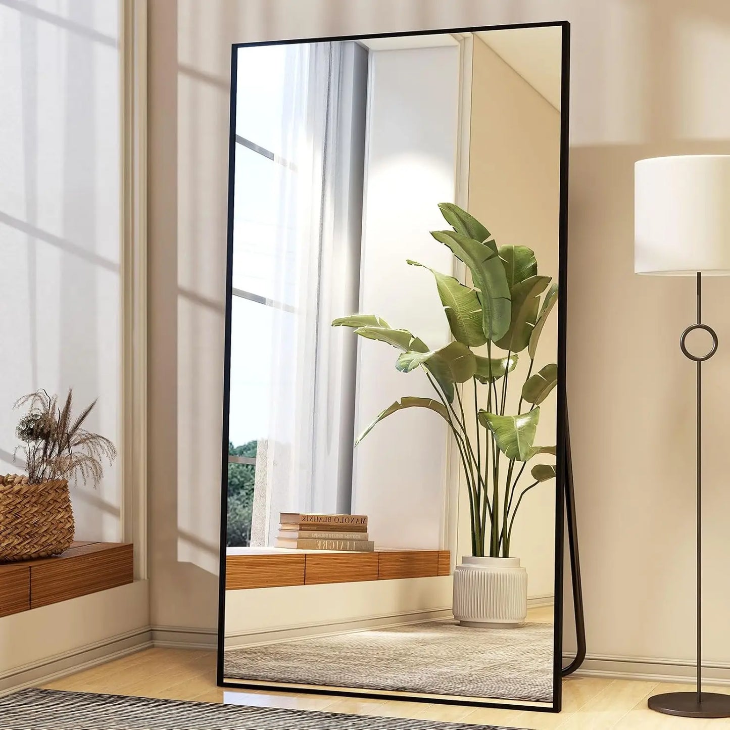 Full Length Mirror with Stand 34"x76" Standing, Hanging or Leaning