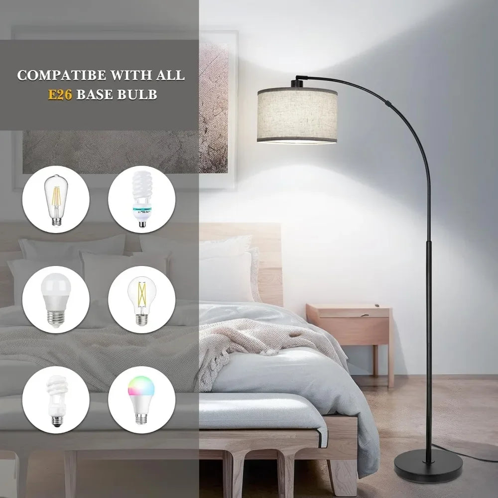 Modern Standing Lamp with Adjustable Drum Shade