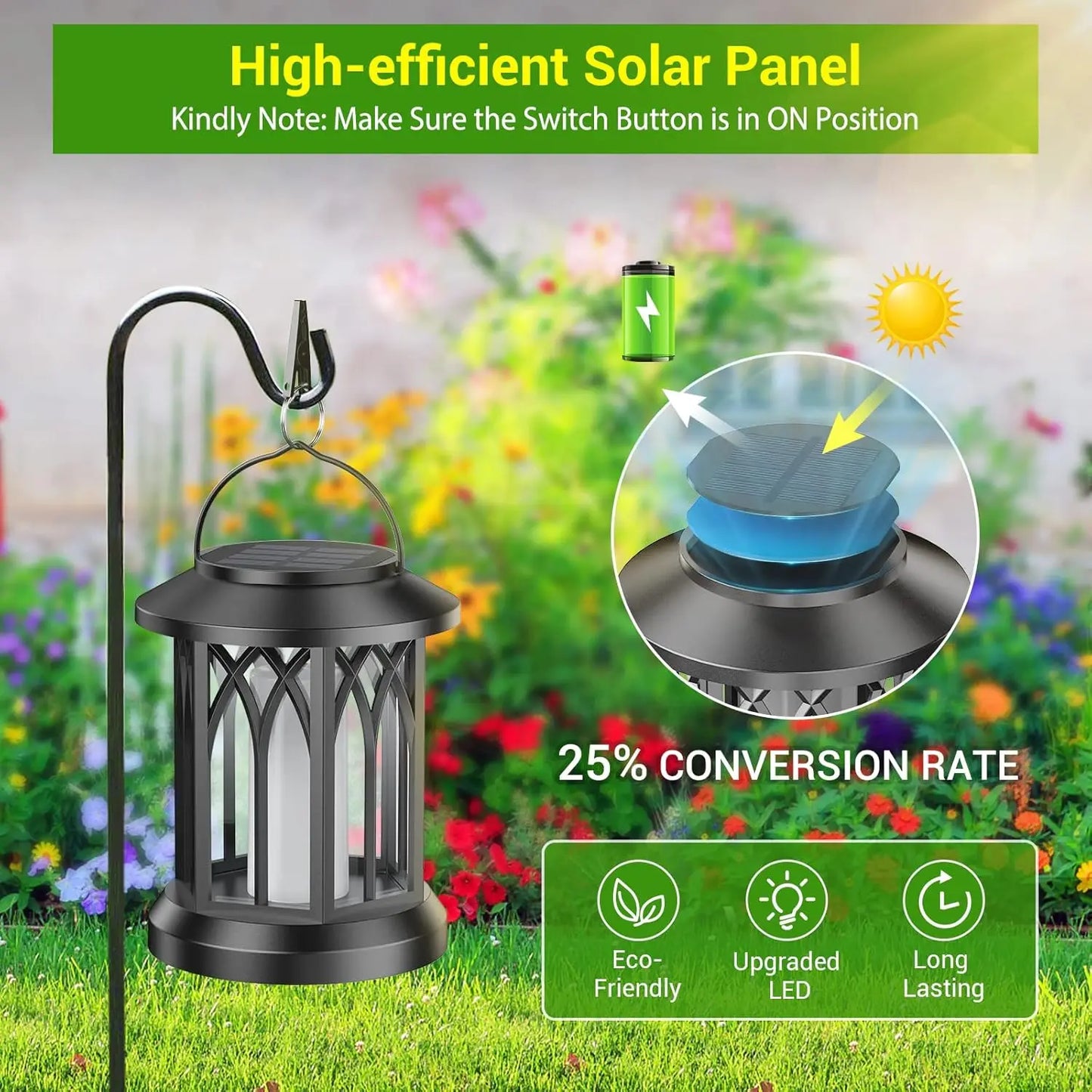 2/4 Pack Solar Powered Lanterns Yard