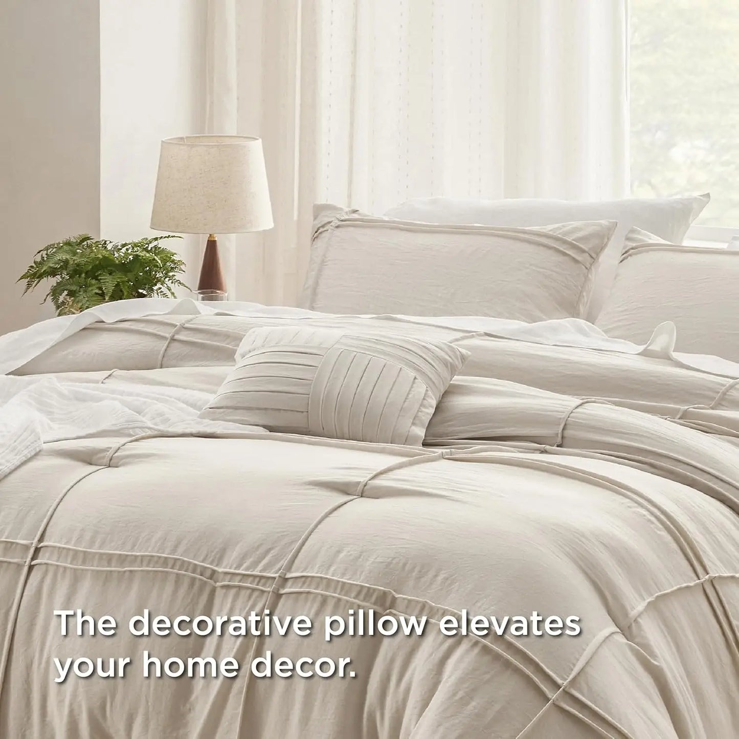 King Comforter Set - 4 Pieces Grid Pleat