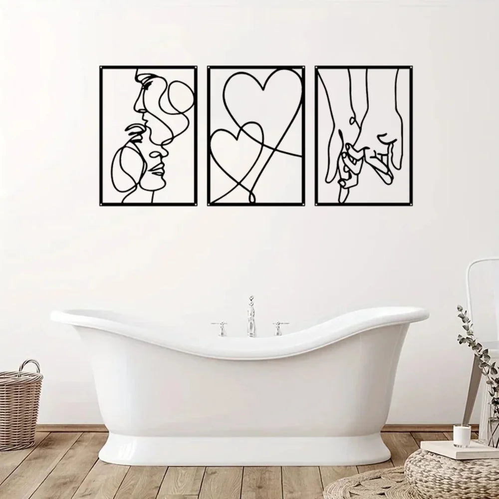 Alluring Metal Minimalist Line Wall Art