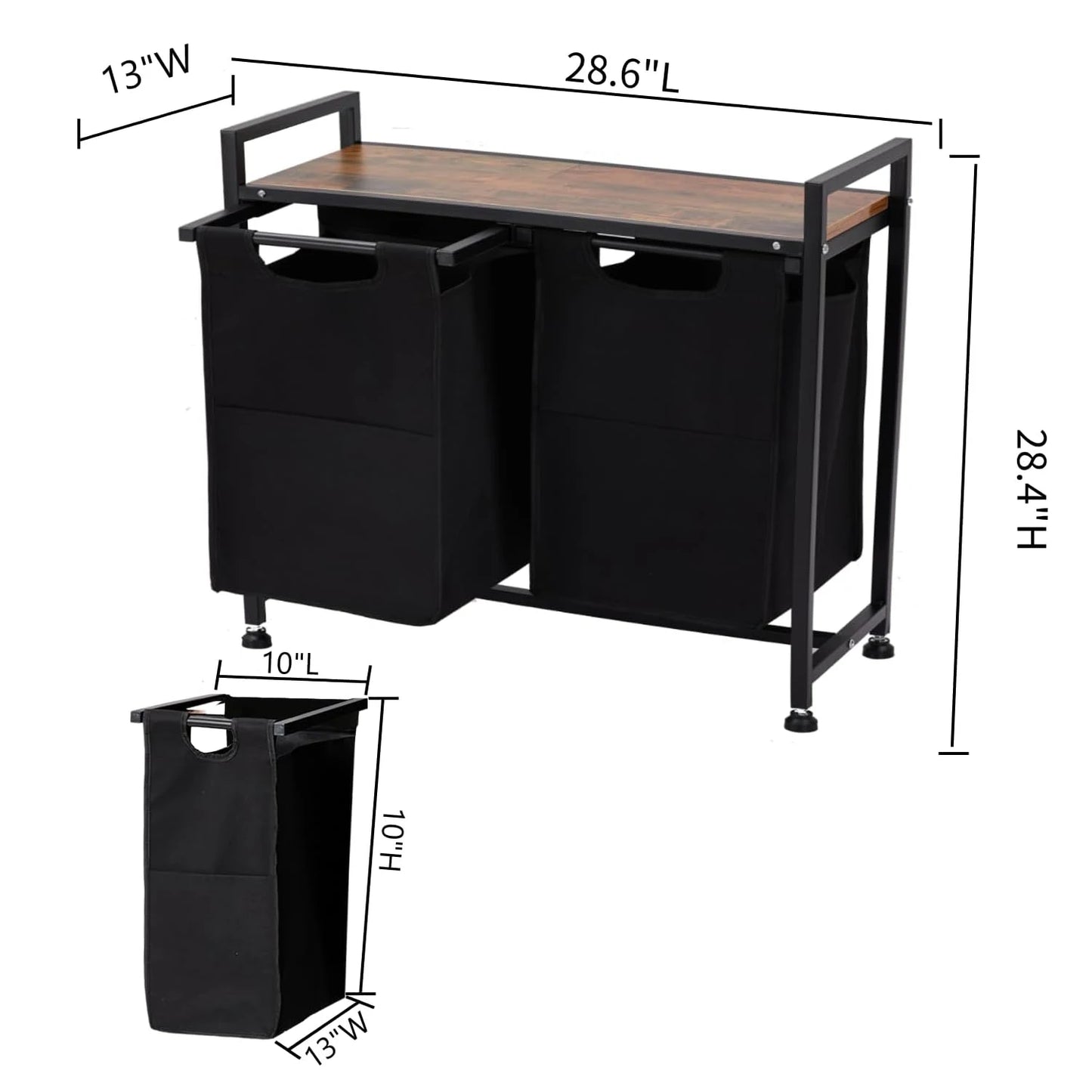 Laundry Basket Organizer with Top Shelf