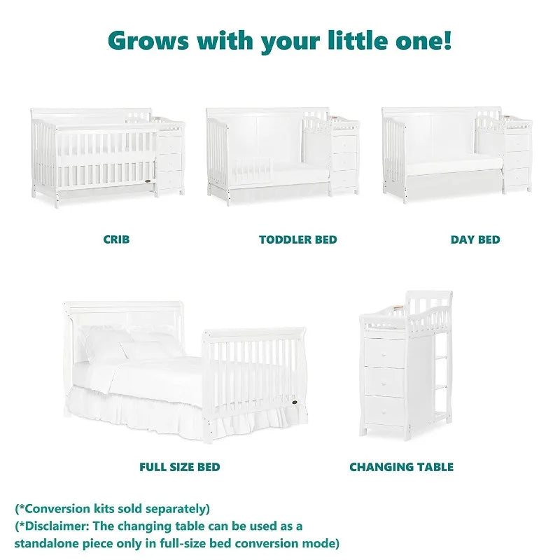 5 In 1 Convertible Crib With Changer