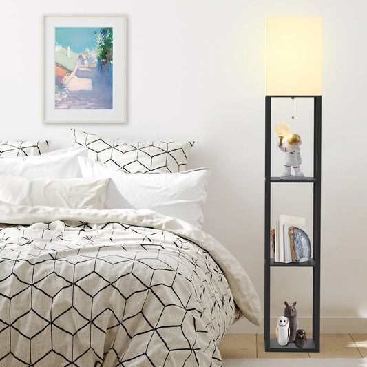 Column Floor Lamp with Shelves Bulb Included