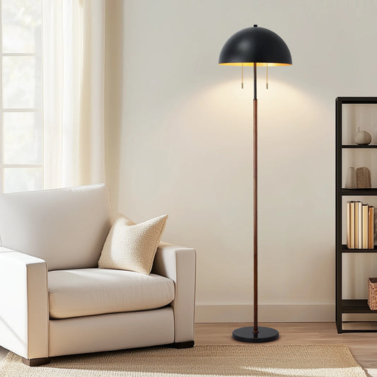 68" Tall 2-Light Floor Lamp With Marble Base